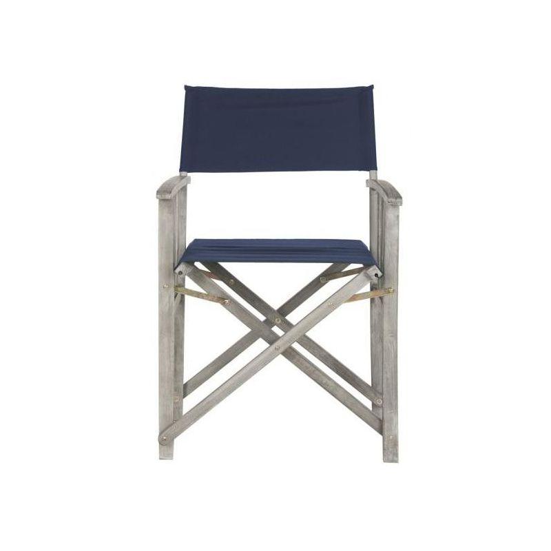 Laguna Director Chair Indoor/Outdoor (Set Of 2) - PAT7004 - Grey/Navy - Safavieh