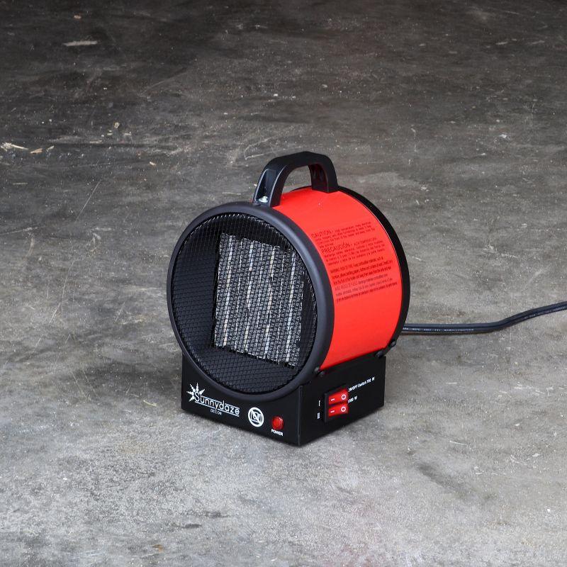 Portable Ceramic 1,500 Watt Red Electric Ceramic Space Heater with Auto-Shut Off