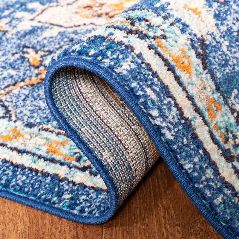 Madison MAD473 Power Loomed Indoor Runner Rug - Blue/Light Blue - 2'2"x16' - Safavieh