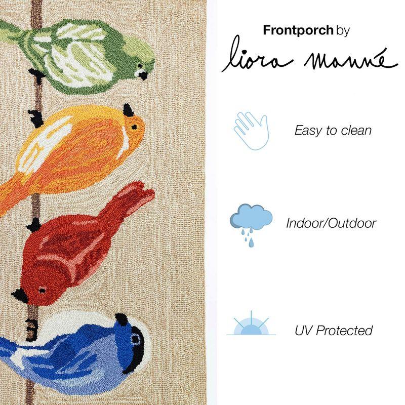 Liora Manne Frontporch Birds Indoor/Outdoor Rug Neutral 2'6" x 4'