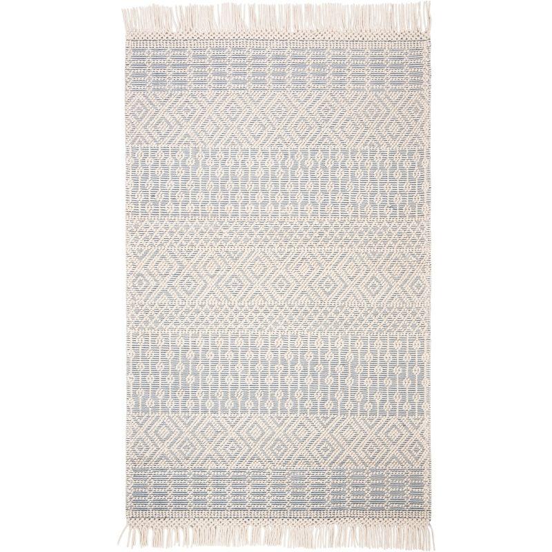 Ivory and Grey Hand-Tufted Wool 4' x 6' Rug