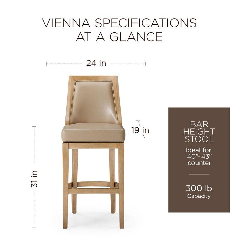 Maven Lane Vienna Counter Stool with Vegan Leather Upholstery