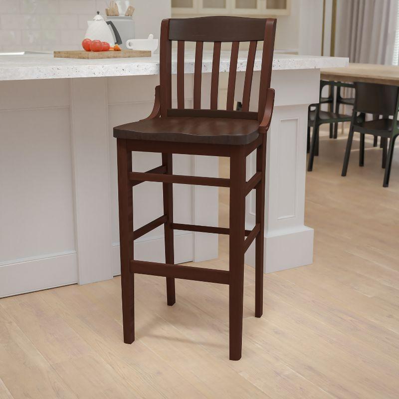 Flash Furniture HERCULES Series Finished School House Back Wooden Restaurant Barstool