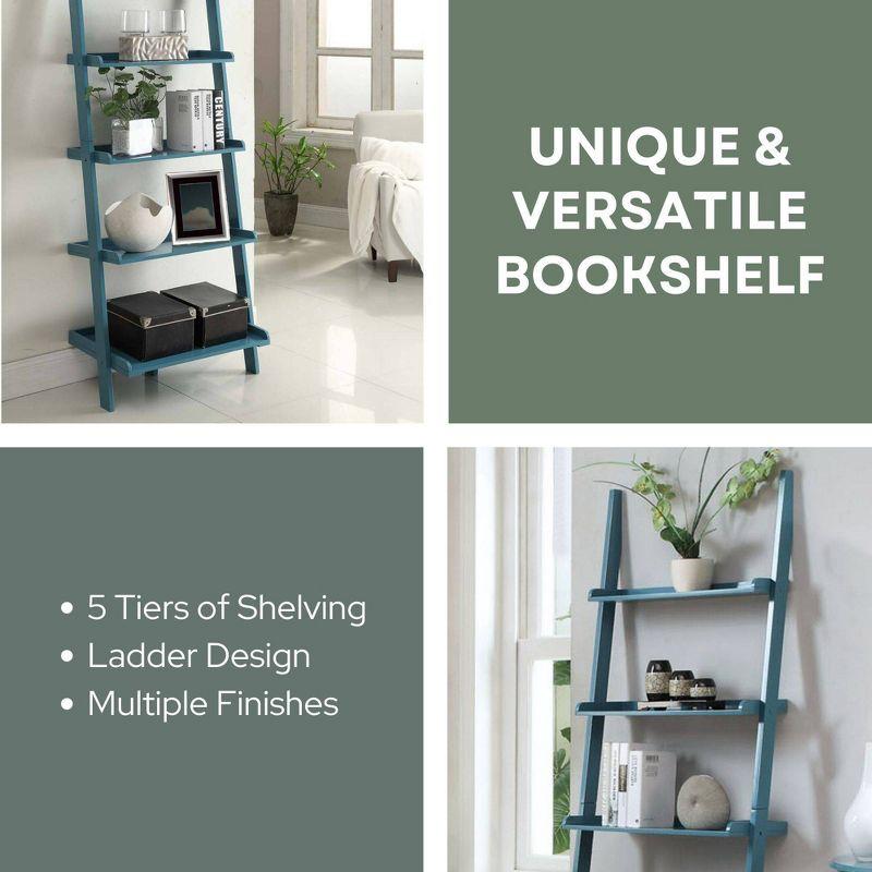 72.25" Blue Pine French Country Bookshelf Ladder