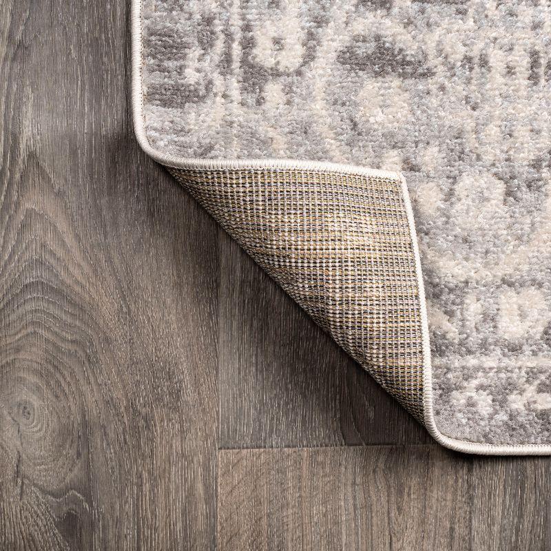 4'x6' Minori Filigree Medallion Area Rug, Light Gray/Cream - JONATHAN Y