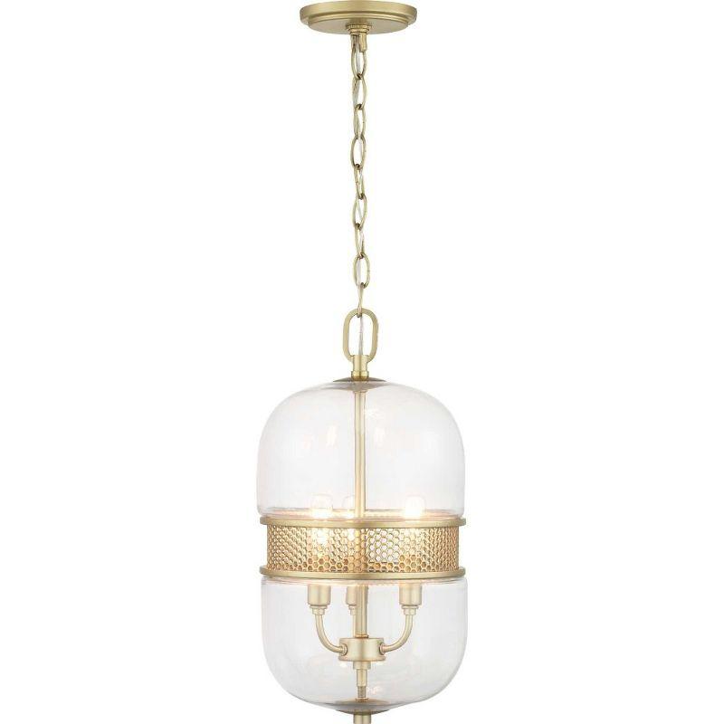 Progress Lighting, Cayce Collection, 3-Light Pendant, Vintage Gold, Glass Shade