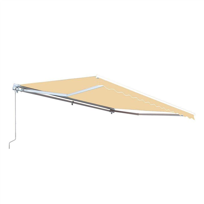 Motorized Retractable White Frame Patio Awning