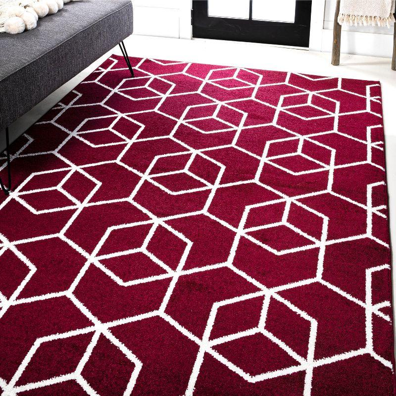 Tumbling Blocks Modern Geometric Area Rug - JONATHAN Y