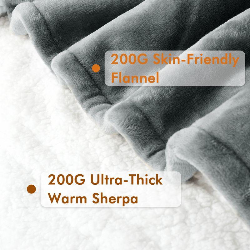 Tirrinia Heated Blanket, Wearable Electric Blanket, Plush Fleece Heating Blanket, Electric Throw Blanket for 5 Heating Levels, Winter Gifts, Gray
