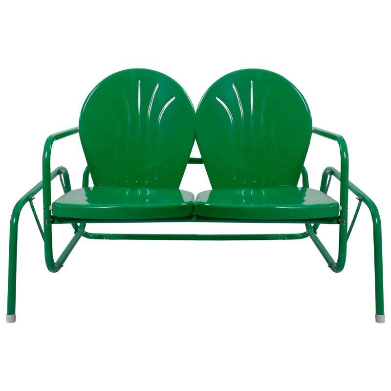 Northlight Seasonal 48.25" Outdoor Retro Metal Tulip Double Glider Patio Chair