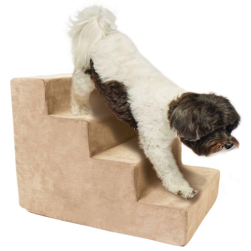 Precious Tails High Density Foam 4 Steps Dog Stairs - Camel