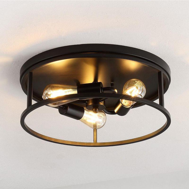 Broux 18" Black LED Industrial Flush Mount