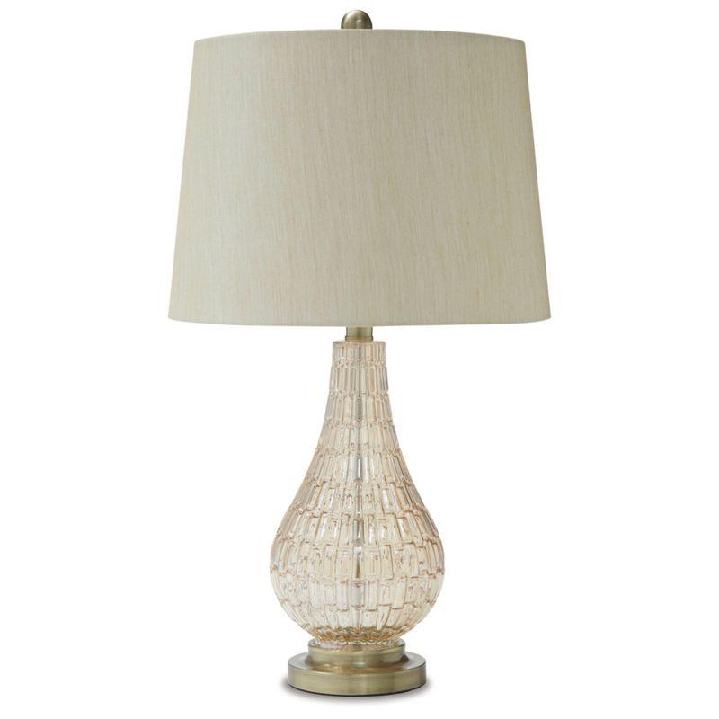 Latoya 25" Champagne Glass Table Lamp with Brass Base