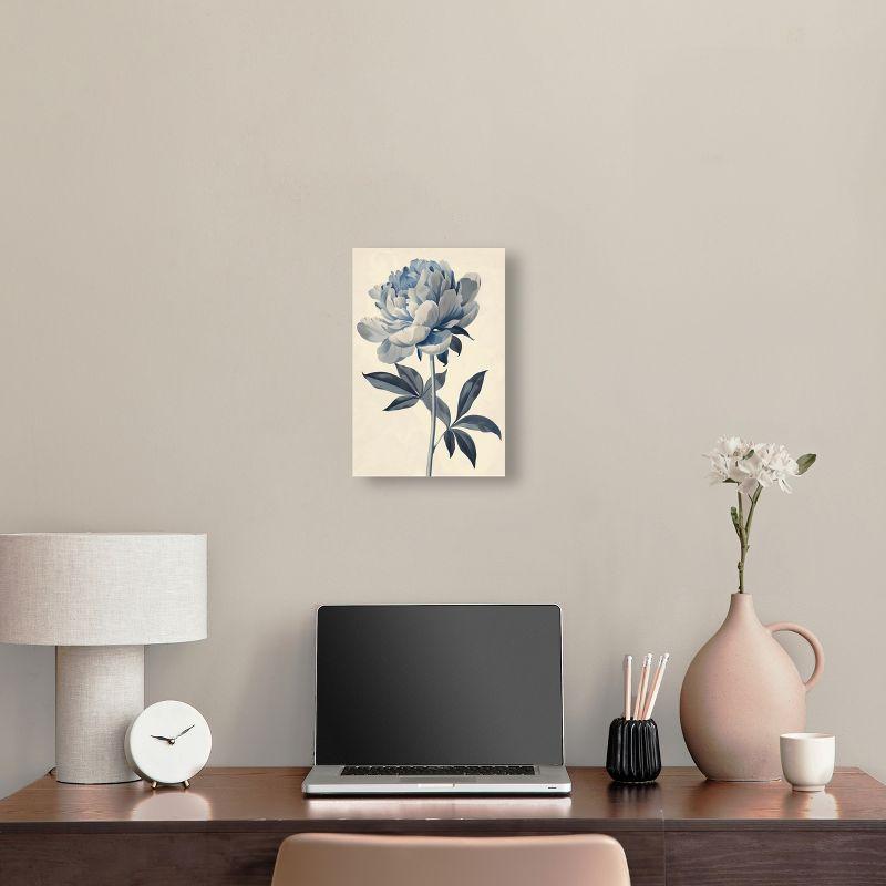 Art Remedy Delicate Blue Flower Minimalistic Floral Wall Art by Art Remedy