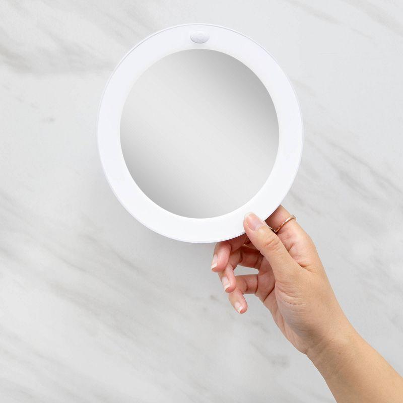 LED Lighted Swivel Power Suction Cup Mirror - Zadro: 10x Magnifying, Battery Operated, Round Vanity Mirror