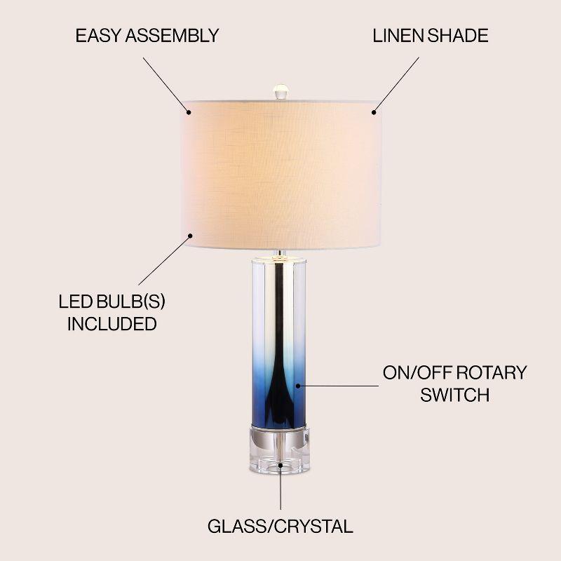 Edward 27" Blue Ombre Glass and Crystal Table Lamp