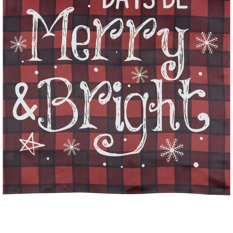 Northlight Red Buffalo Plaid Merry and Bright Christmas House Flag 28" x 40"