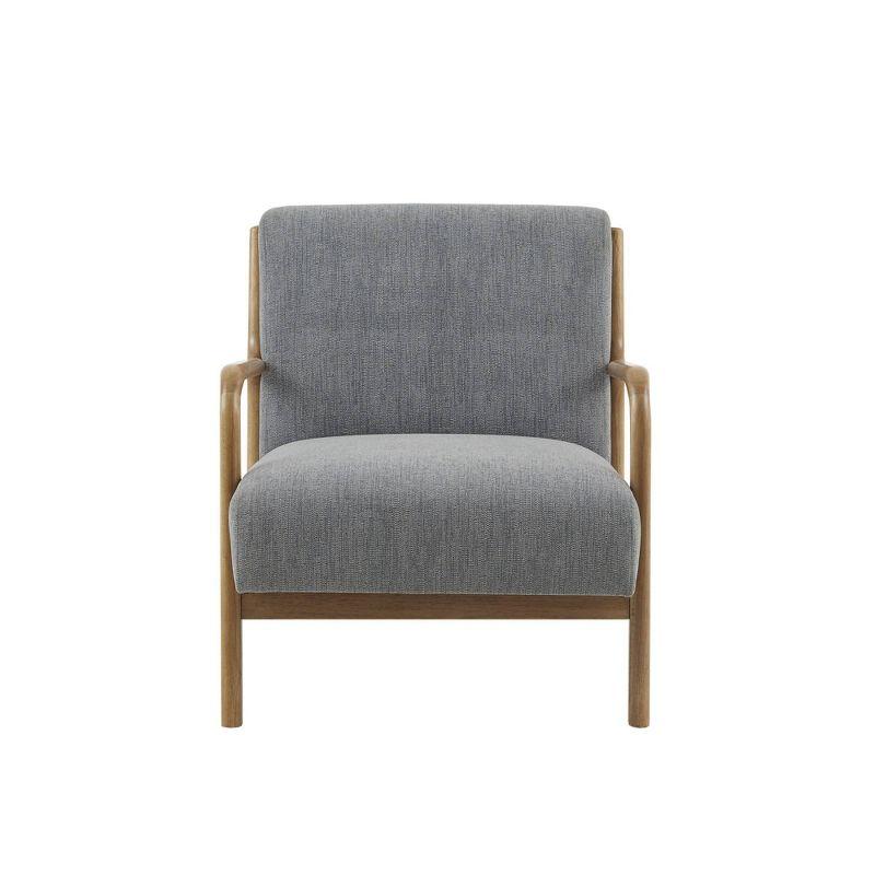 Ink+Ivy Novak Lounge Chair Gray: Mid-Century Elm Wood Frame, Upholstered, Comfort Seating