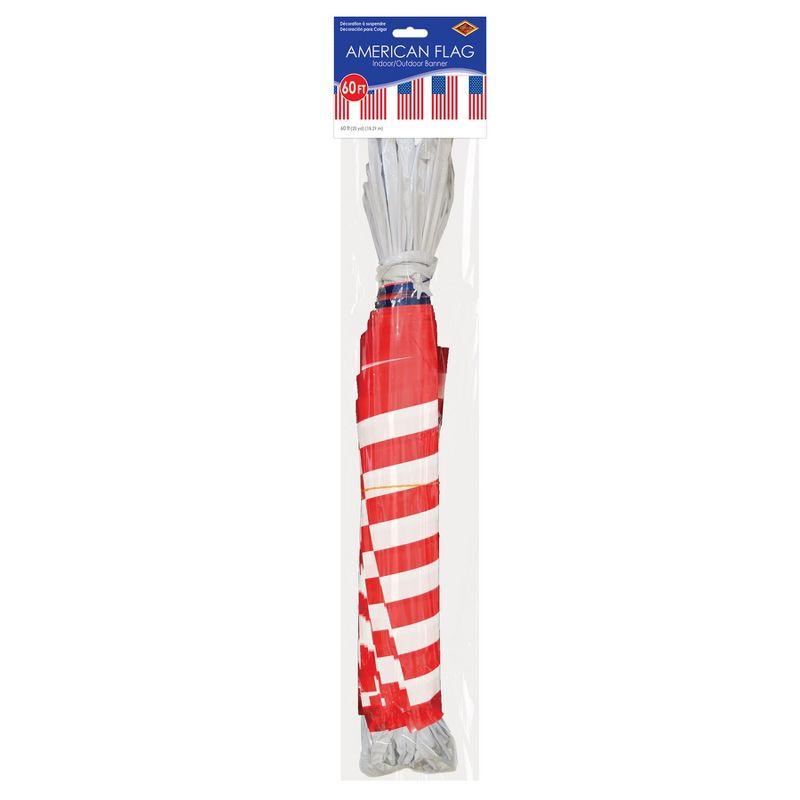 Beistle American Flag Pennant Banner, 17" x 60', (1/Pkg) Multicolored