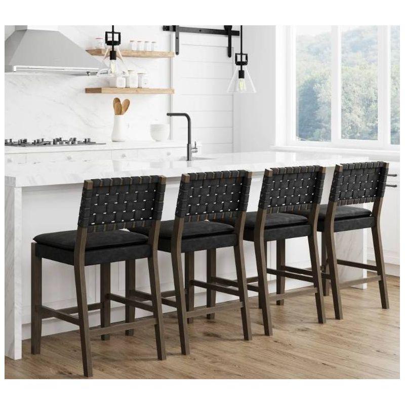 Nathan James Set of 4 Cohen Faux Leather Counter Height Barstool