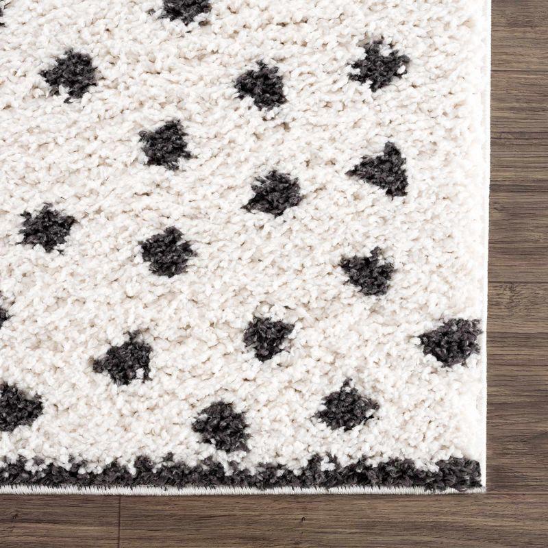 Hauteloom Chaia Dotted Black & White Plush Rug