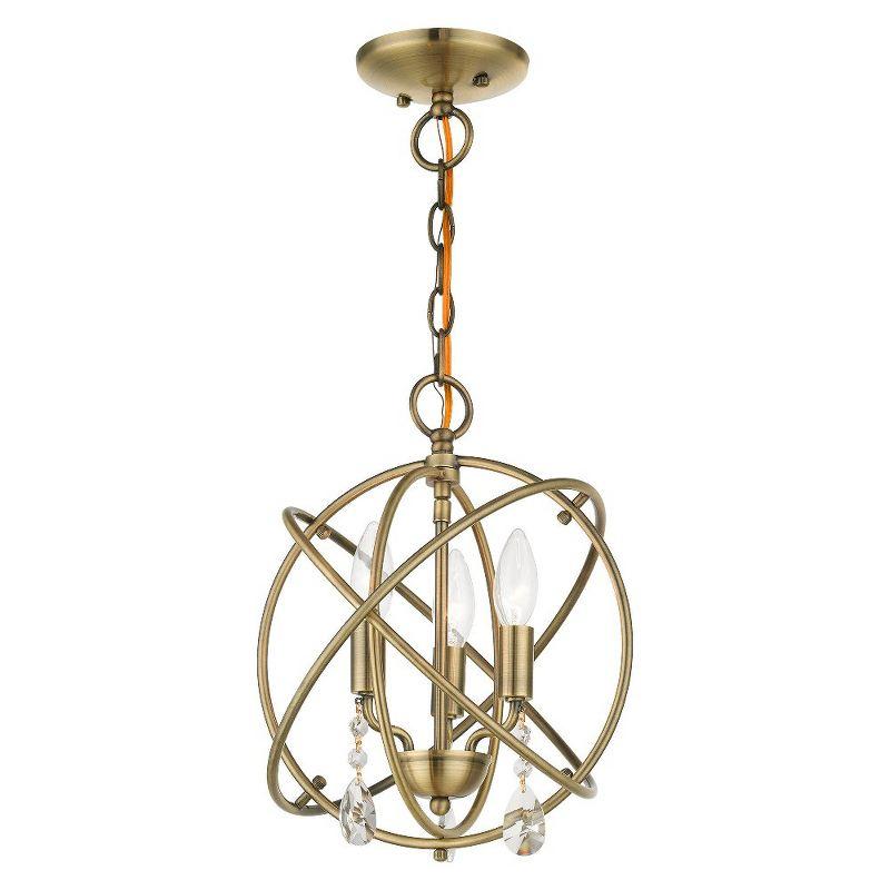 Livex Lighting Aria 3 - Light Chandelier in  Antique Brass