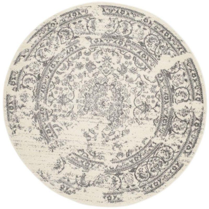 Adirondack ADR101 Power Loomed Area Rug - Ivory/Silver - 6' Round - Safavieh.