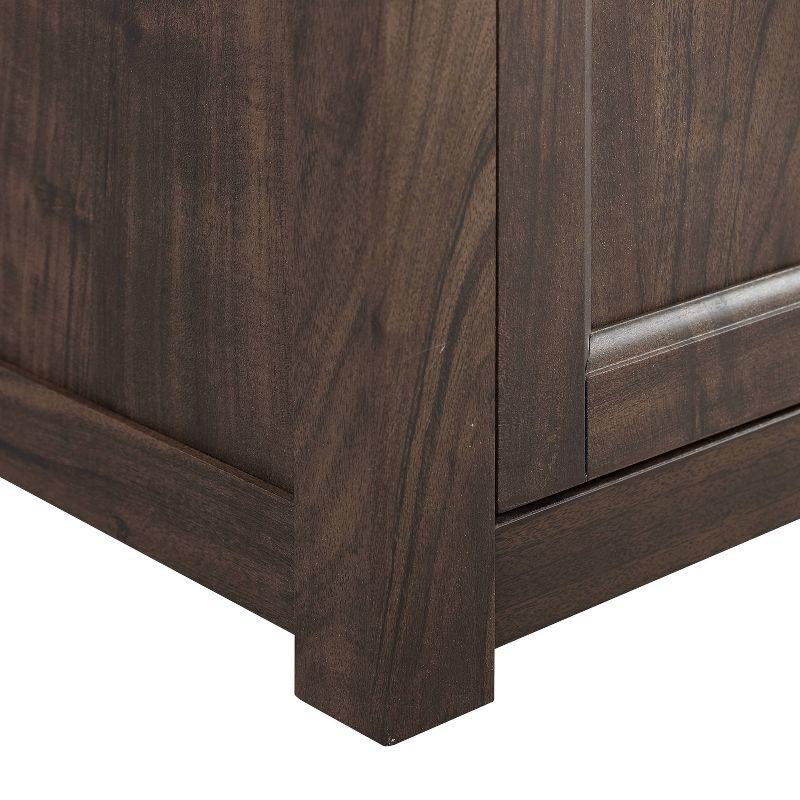 Dark Walnut 58'' Corner TV Stand with Cabinets