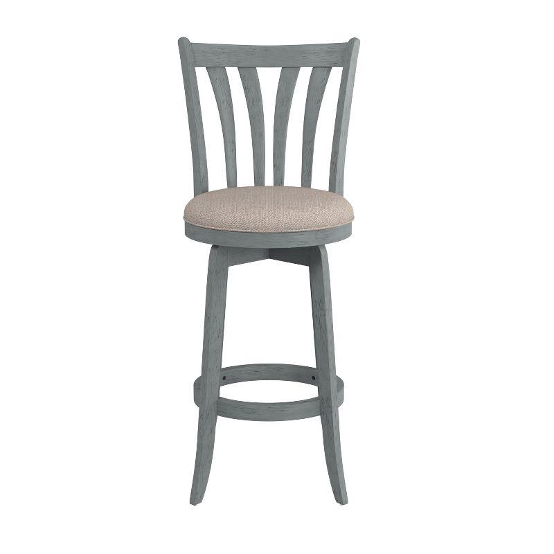 30" Savana Swivel Barstool Blue Wirebrush/Cream: Upholstered, Wood Frame - Hillsdale Furniture