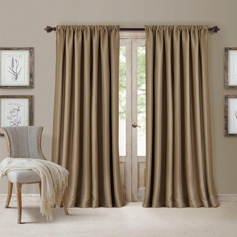 All Seasons Single Blackout Window Curtain Panel - 52" x 108" - Antique Gold - Elrene Home Fashions