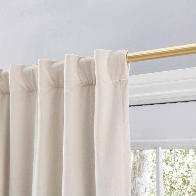 Everly Quinn Premium Velvet Myreon Solid Color Blackout Thermal Rod Pocket Single Curtain Panel Liner
