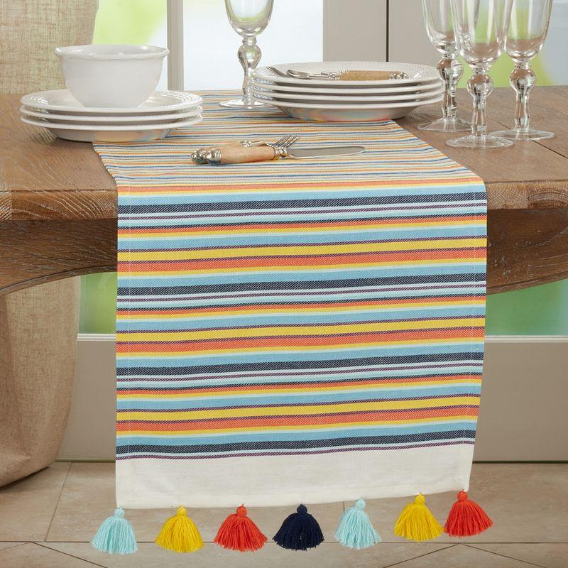 Saro Lifestyle Color Splash Table Runner, 16"x72", Multicolored