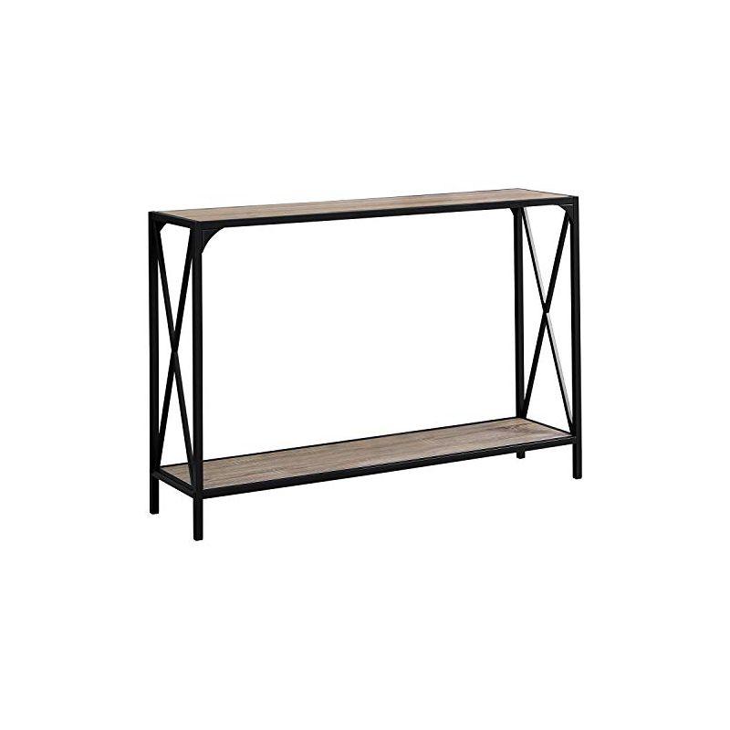 Monarch Specialties Accent Table Console Entryway Narrow Sofa Living Room Bedroom Metal Laminate Brown Black Contemporary Modern