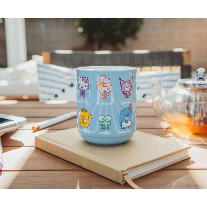 Silver Buffalo Sanrio Hello Kitty and Friends Drinking Boba Ceramic Tea Cup | 9 Ounces