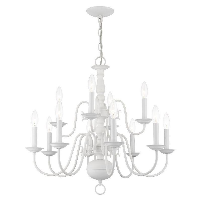 Livex Lighting Williamsburgh 12 - Light Chandelier in  White