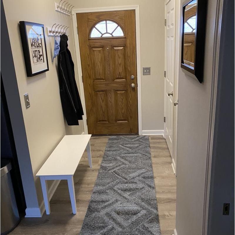 Abstract ABT607 Handmade Indoor Area Rug - Grey/Black - 6'x6' - Safavieh