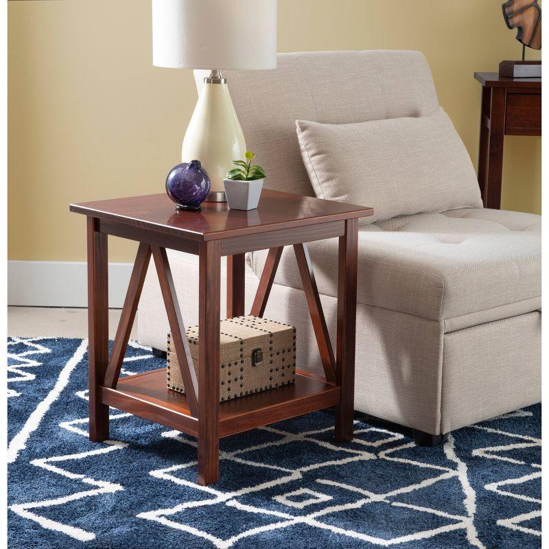 20" Titian Transitional End Table Brown - Linon