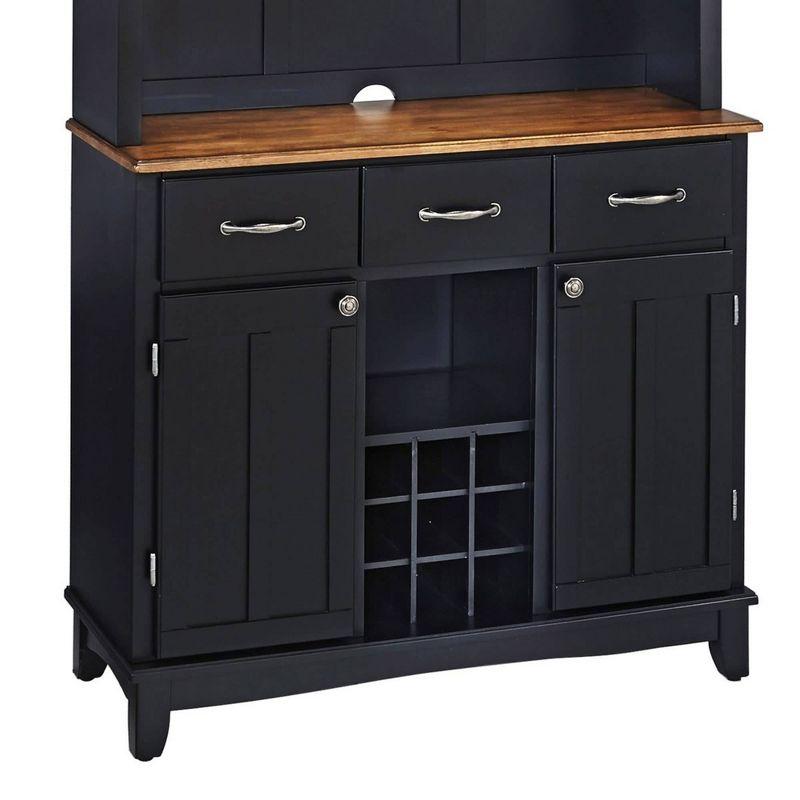 Large Buffet of Buffets Server with Hutch and Oak Top Black - Homestyles