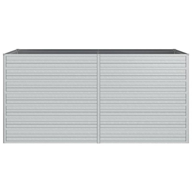 vidaXL Garden Raised Bed 63"x31.5"x30.3" Galvanized Steel Silver