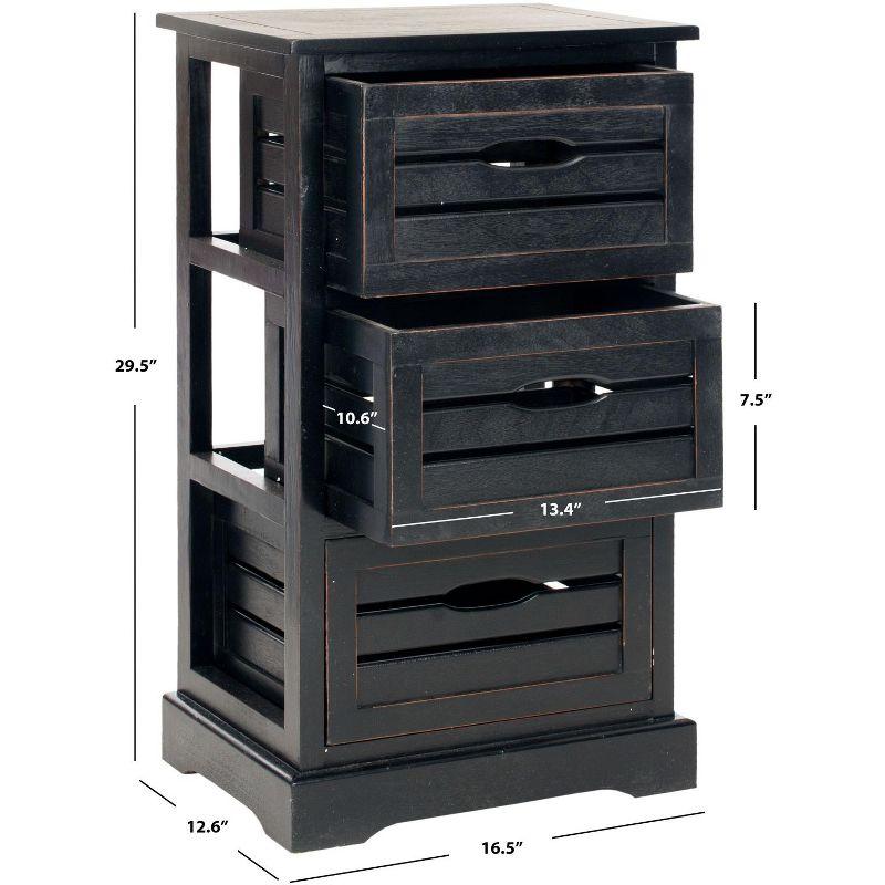 Samara 3 Drawer Cabinet - AMH5713 - Distressed Black - Safavieh Couture