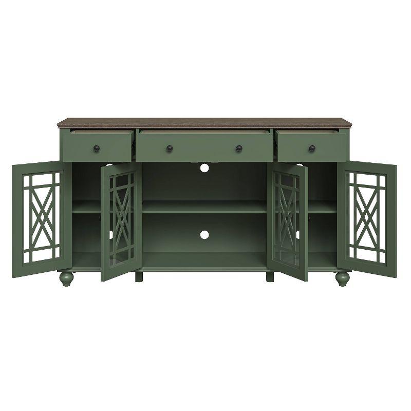 Festivo 63" Vintage Style Storage Accent Buffet Sideboard Cabinet with Drawers Green