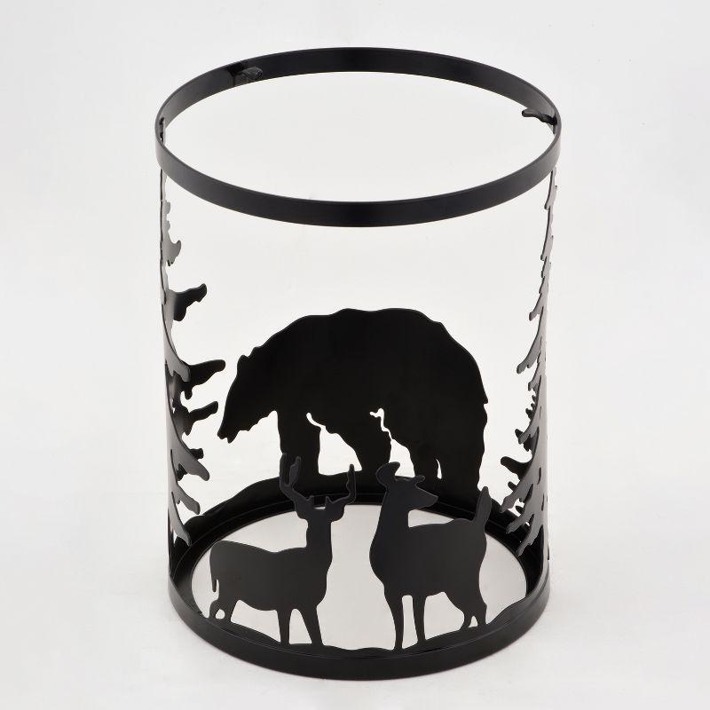 VAXCEL Acadia 3L Bronze Rustic Linear Chandelier Island Pendant Light Fixture Bear and Tree