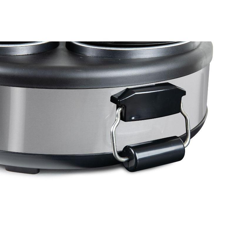 Mega Chef Triple Round Oval 1.5 Quart Stainless Steel Cooker Buffet