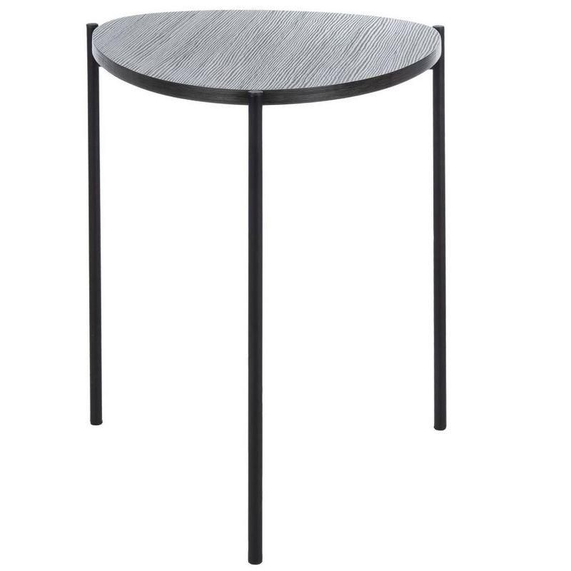 Sven Side Table - Dark Grey Oak/Black - Safavieh.