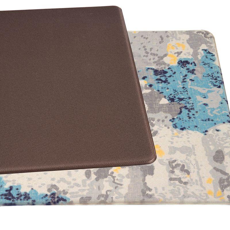 Cream Abstract Anti-Fatigue Standing Mat with Rubber Backing