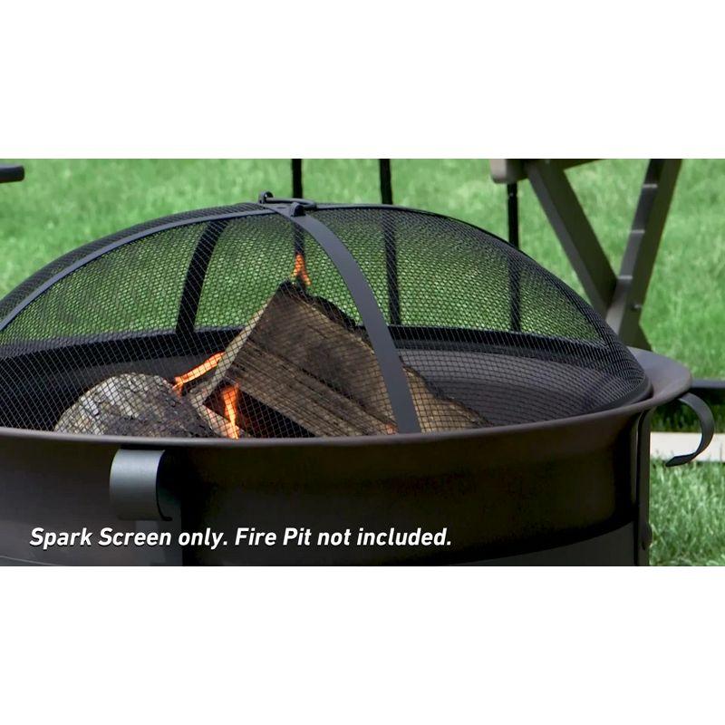 SunnyDaze Decor Heavy-Duty Round Steel Mesh Fire Pit Spark Screen with Handle