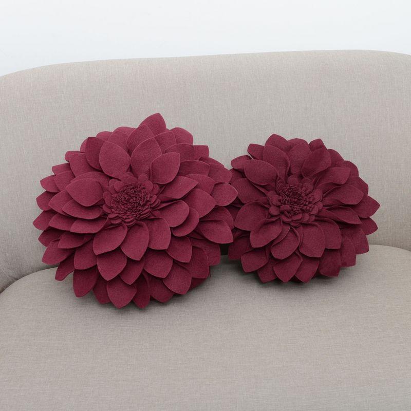 Saro Lifestyle Floral Design Felt Throw Pillow