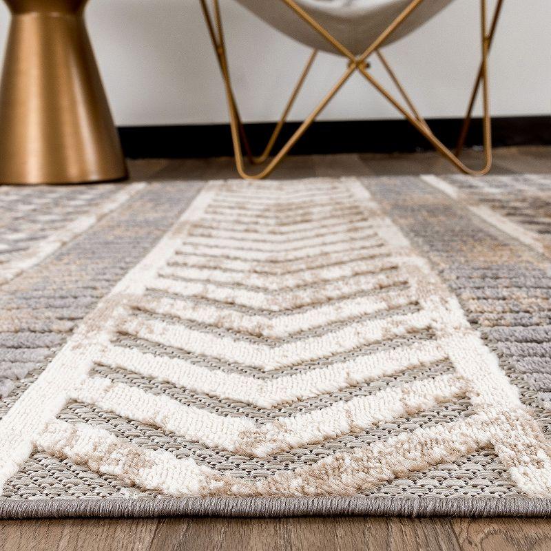 Bohemian Bliss Geometric Beige Indoor/Outdoor 7'10" x 10' Rug