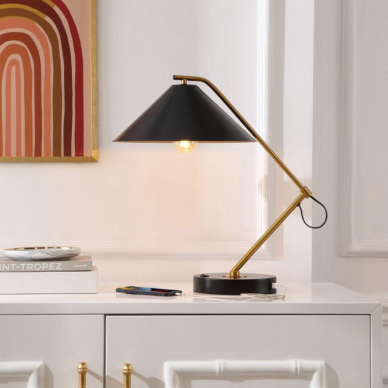 Moseby Table Lamp W/ USB Port - 21 Inch Height - TBL4459 - Black/Brass - Safavieh