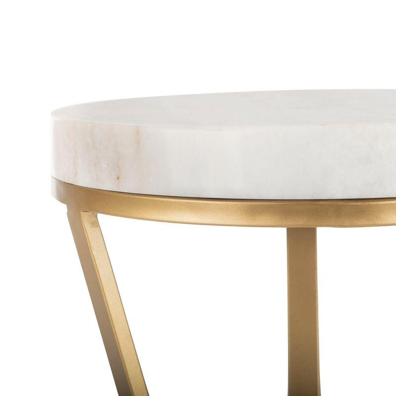 Theia Accent Table - White Marble/Gold - Safavieh.